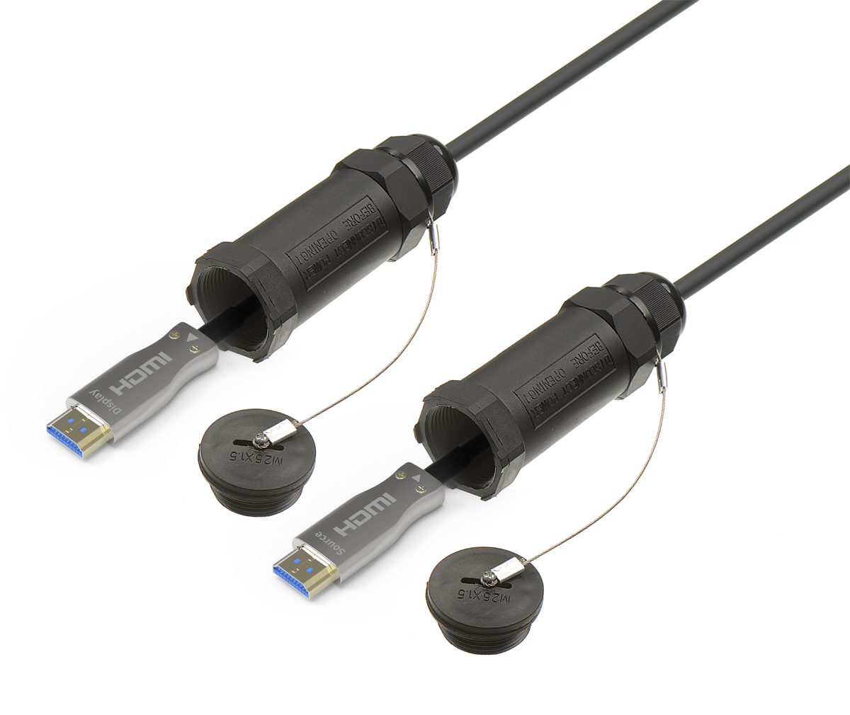 HDMI 鎧裝光纖線，帶保護套